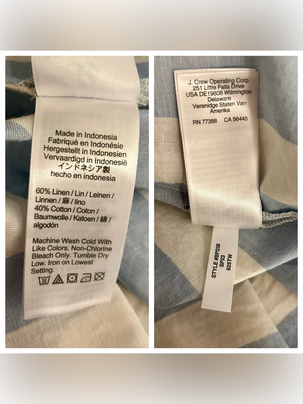 J. Crew Long Beach shirt in striped linen-cotton blend. Size XXL. - Picture 12 of 15